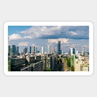 Warsaw city center aerial landscape Sticker